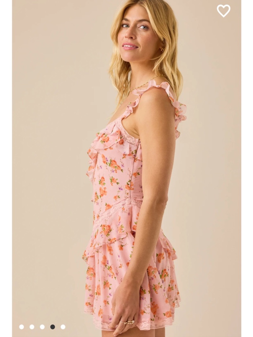 NWT Altar'd State Braelyn Floral Mini Dress Ruffle Lace Dress - Picture 7 of 7